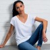 WOMEN'S LOOSE FIT V NECK 100%C