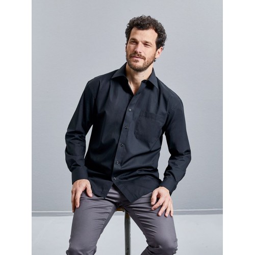 MEN'S LONG SLEEVE PURE COTTON POPLIN SHIRT JE936M