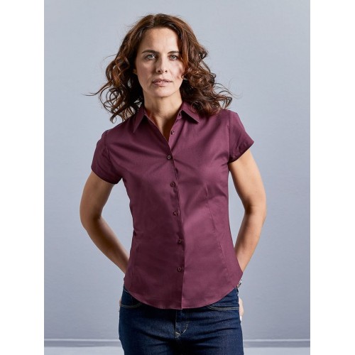 LADIES' SHORT SLEEVE EASY CARE FITTED SHIRT JE947F