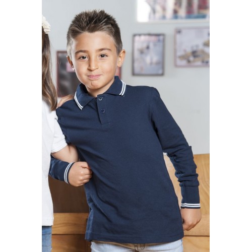 POLO TRIM PIQUE BAMBINO M/L 100% COT 180 GR/M2 B IT016