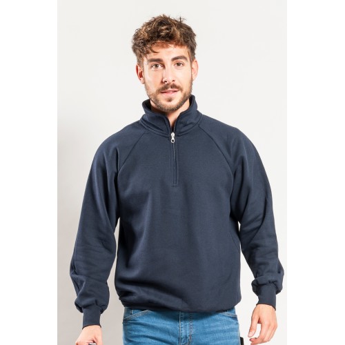 FELPA UNISEX COLLO ZIP 70/30% COT/POL 280 GR/M2 IT503